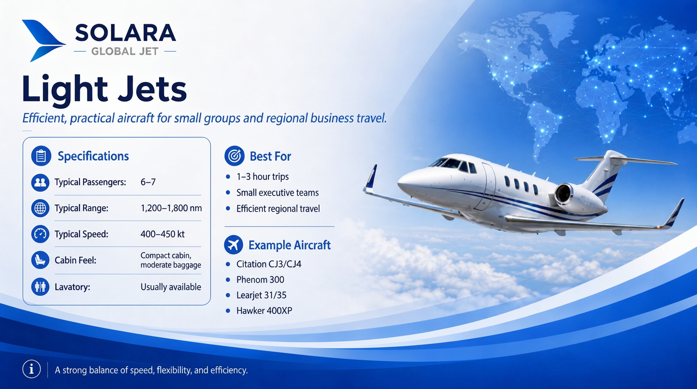 Light Jets — Solara Global Jet cheat sheet